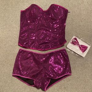 SHEIN Purple Sequin Costume Set w/ Choker